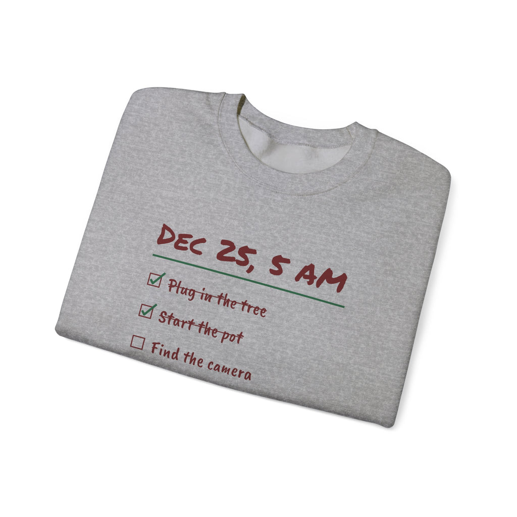 Funny Christmas Sweatshirt Plug In The Tree Start The Pot Checklist