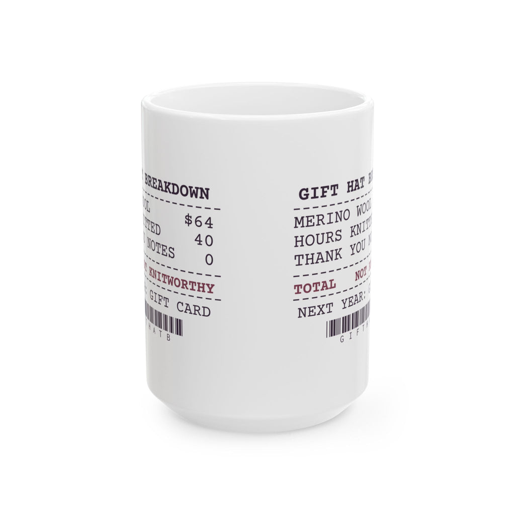 Funny Knitting Coffee Mug Gift Hat Breakdown Receipt For Knitters