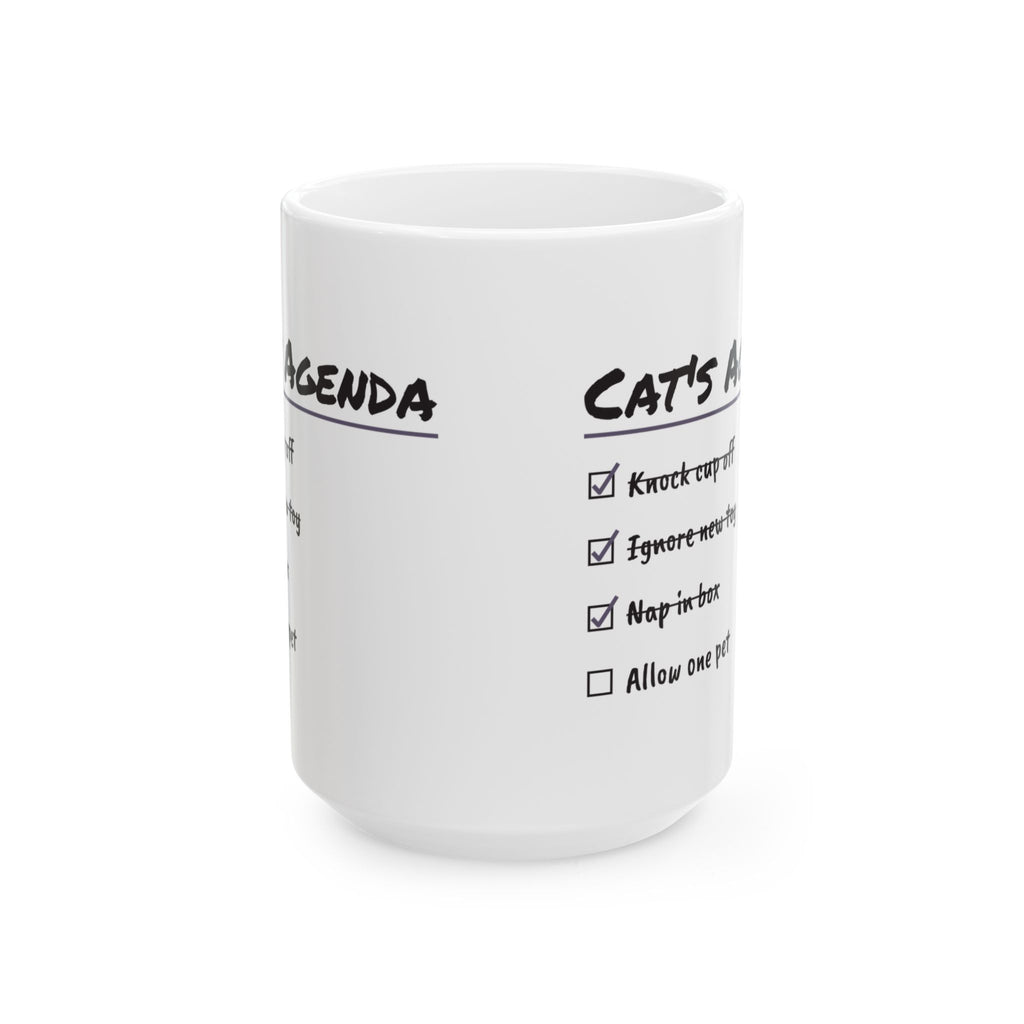 Funny Cat Coffee Mug Cat's Agenda Allow One Pet For Cat Lovers