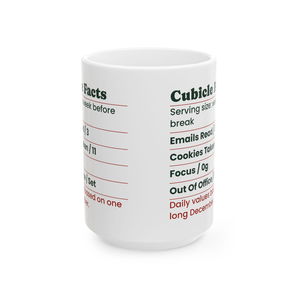 Funny Christmas Coffee Mug Cubicle Facts Label For Coworkers