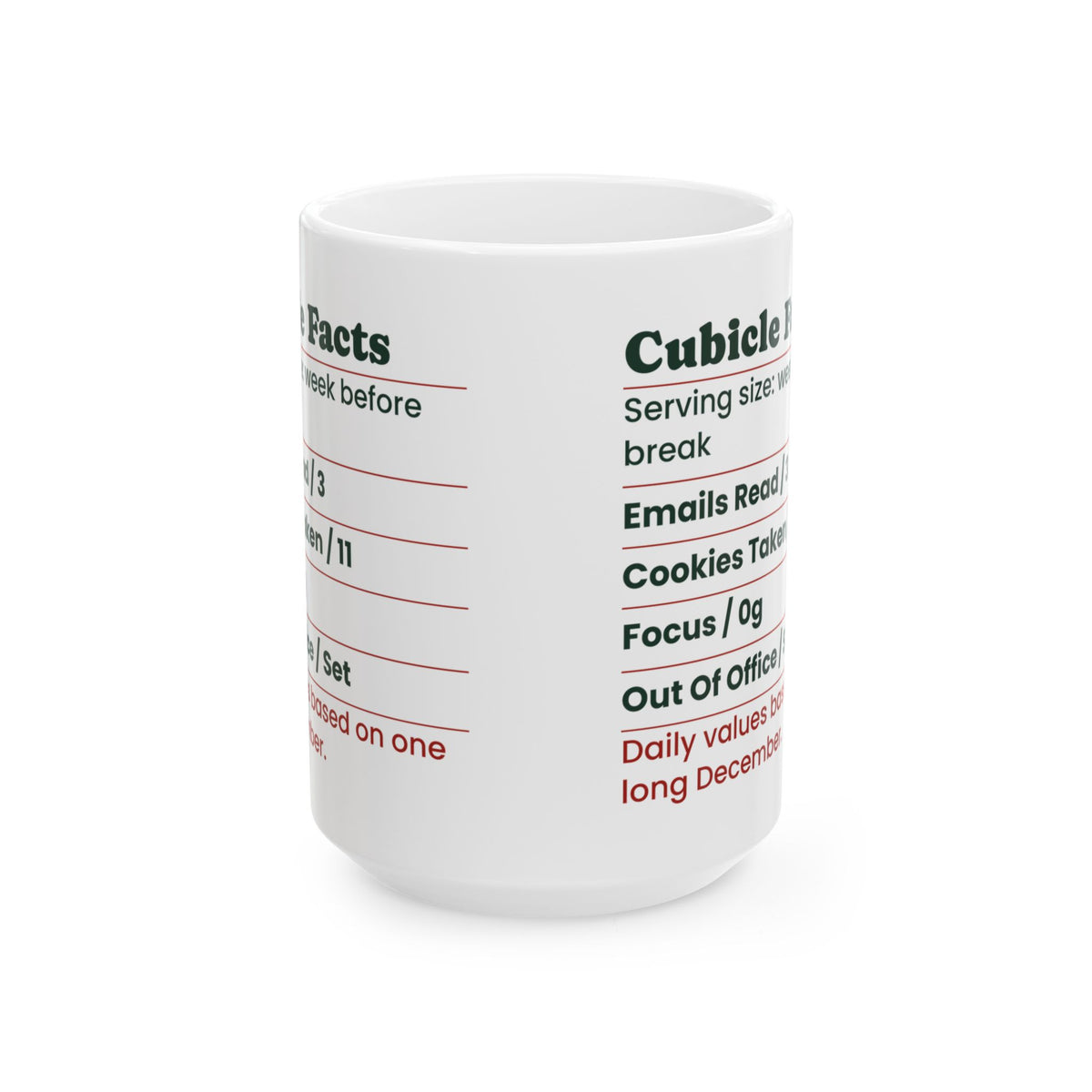 Funny Christmas Coffee Mug Cubicle Facts Label For Coworkers