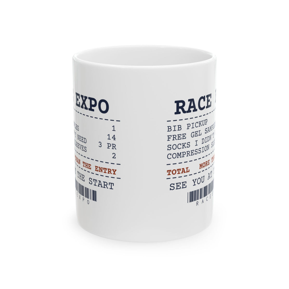 Funny Running Coffee Mug Race Expo Receipt For Marathon Runners