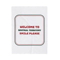 Funny Christmas In Laws Throw Blanket Neutral Territory Smile Please Sign