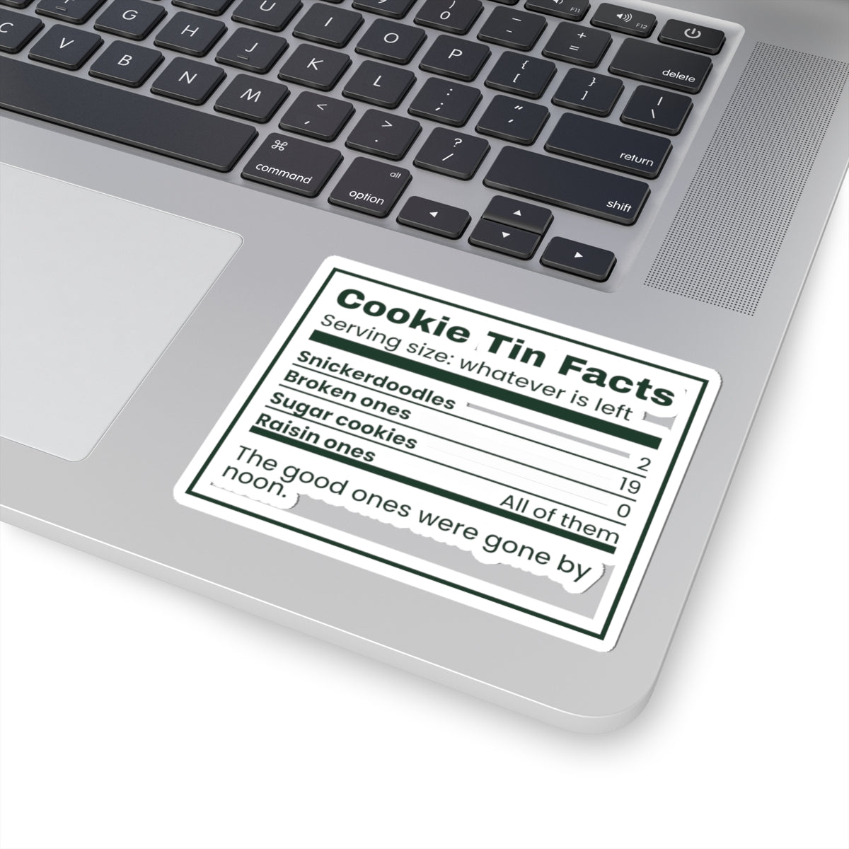Funny Christmas Cookie Sticker Cookie Tin Nutrition Facts