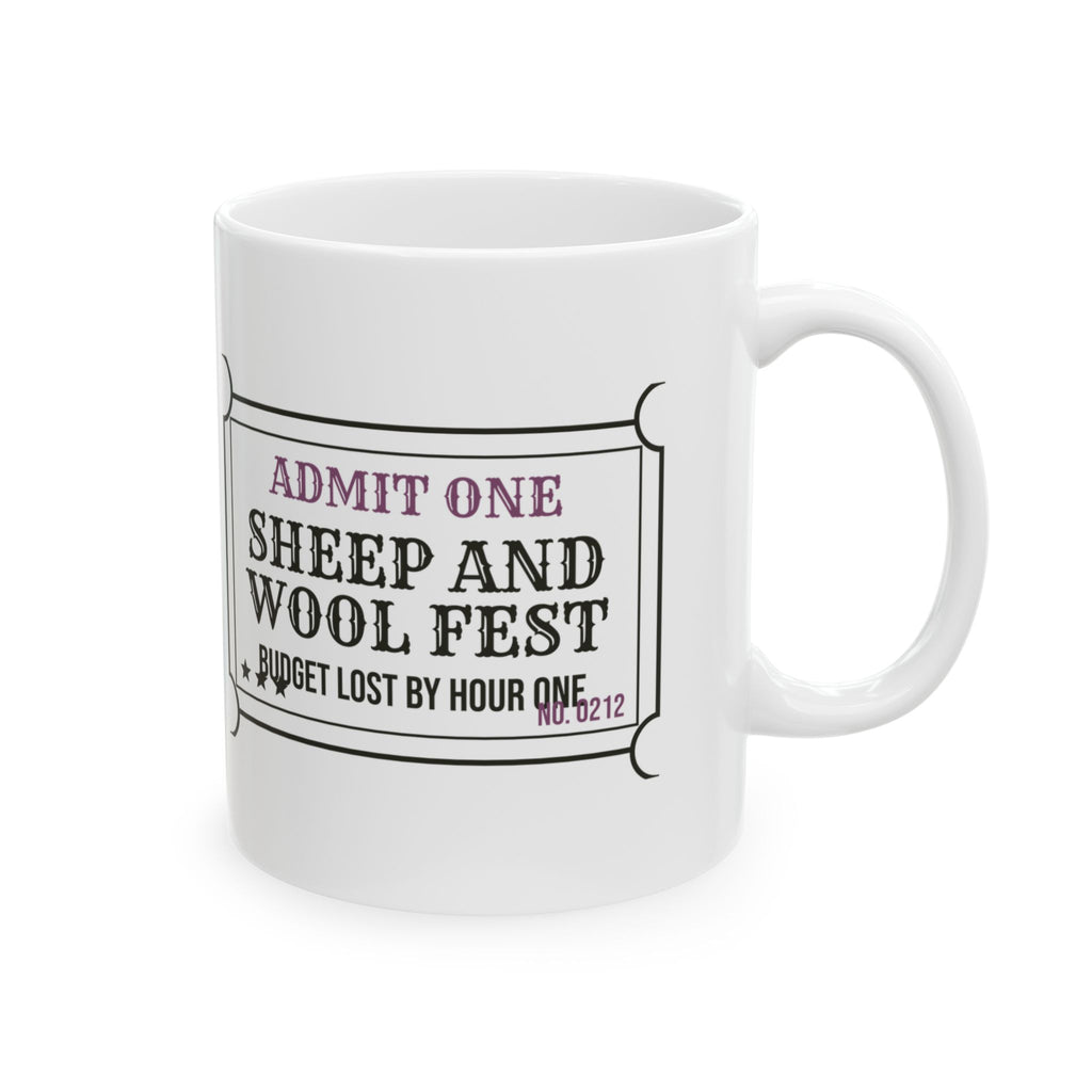 Funny Knitting Mug Wool Fest Budget Lost By Hour One Ticket For Knitters