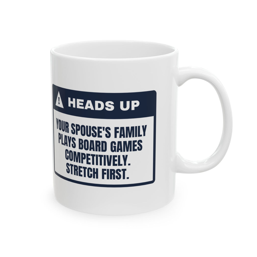 Funny Christmas In Laws Coffee Mug They Play Competitively Warning
