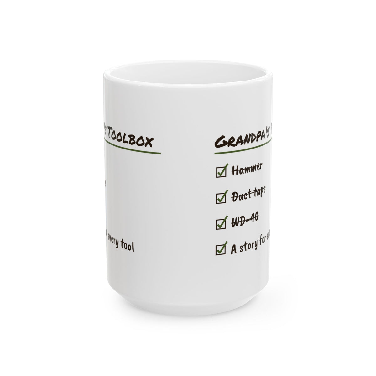 Funny Grandpa Toolbox Checklist Coffee Mug For Grandpa