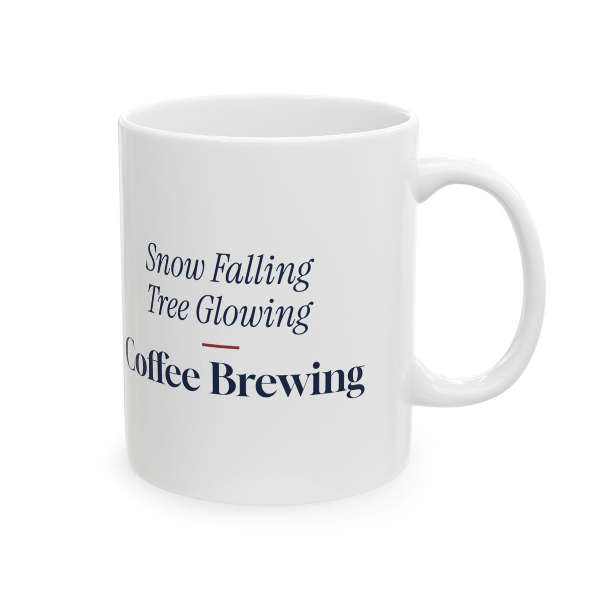 Snow Falling Tree Glowing Coffee Brewing Christmas Coffee Mug