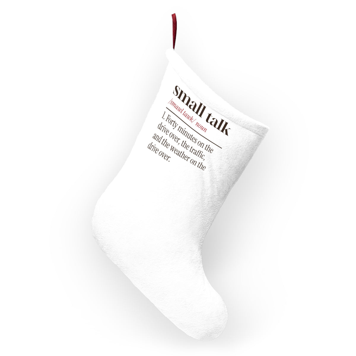 Funny Introvert Christmas Stocking Small Talk Dictionary
