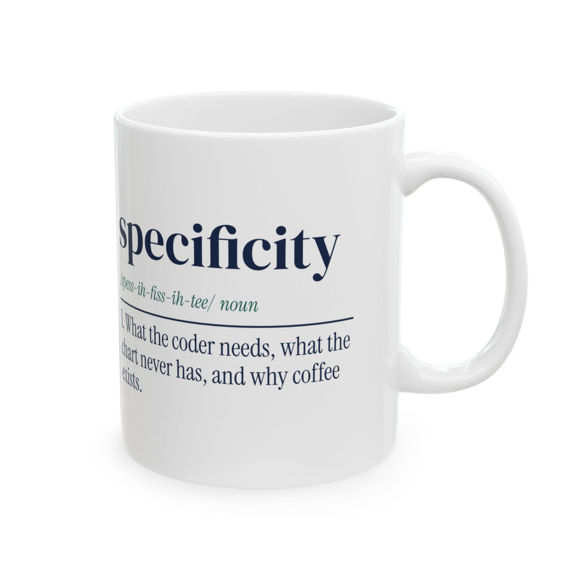 Funny Medical Coder Coffee Mug Specificity Dictionary Definition