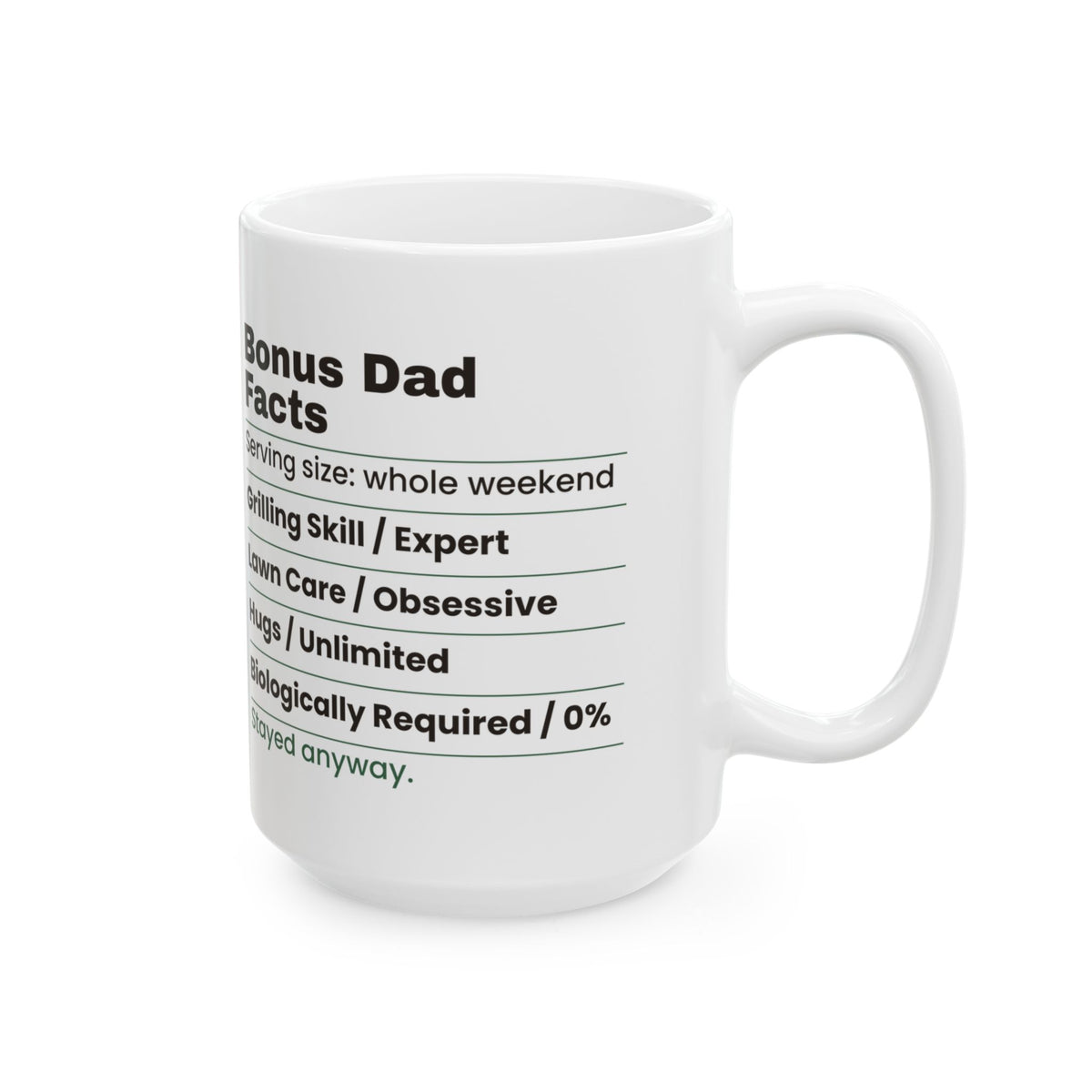 Bonus Dad Facts Coffee Mug Funny Label For Stepdads