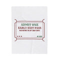 Funny Introvert Christmas Party Throw Blanket Early Exit Pass Ticket