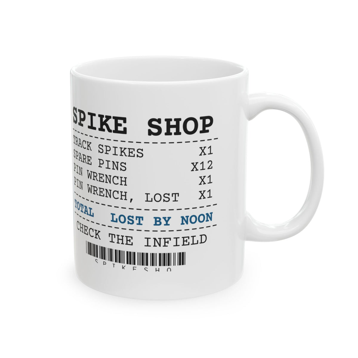 Funny Track Runner Coffee Mug Spike Shop Receipt