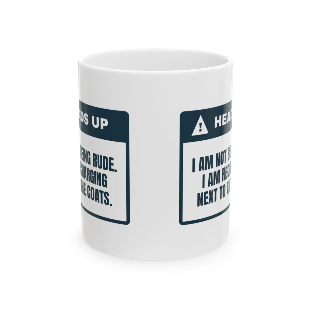 Funny Introvert Holiday Party Coffee Mug Recharging Next To The Coats