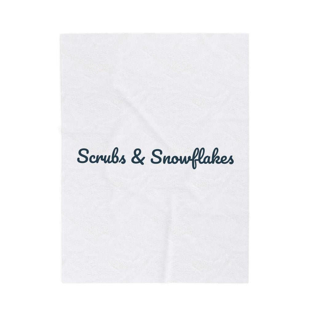 Christmas Nurse Throw Blanket Scrubs And Snowflakes For Nurses