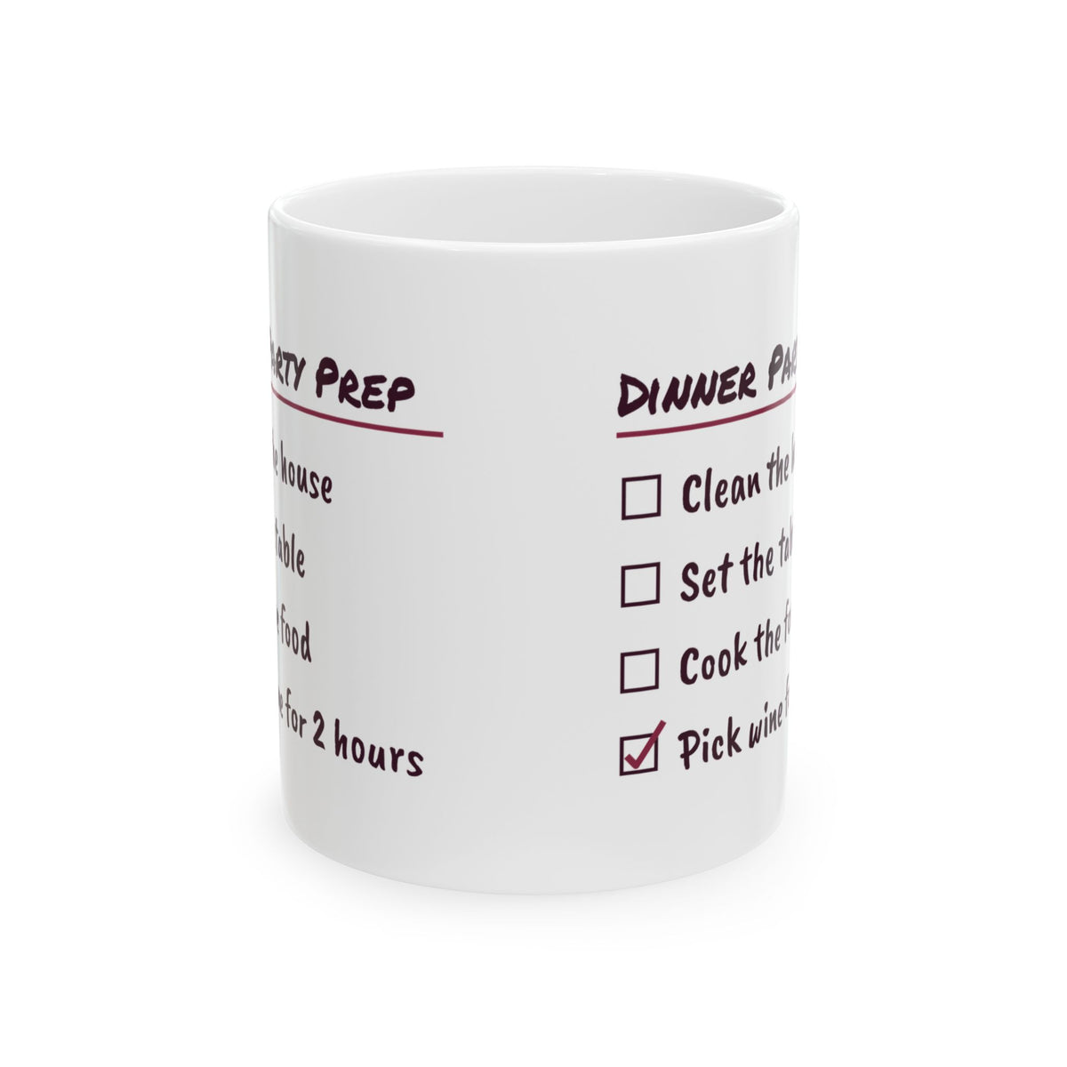 Funny Wine Lover Coffee Mug Dinner Party Prep Checklist For Hosts