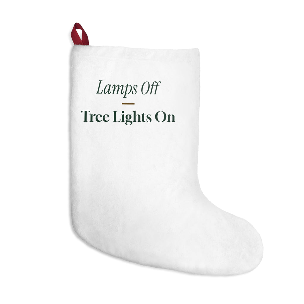 Cozy Christmas Stocking Lamps Off Tree Lights On