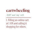 Funny Christmas Shopping Sticker Cartwheeling Dictionary Definition
