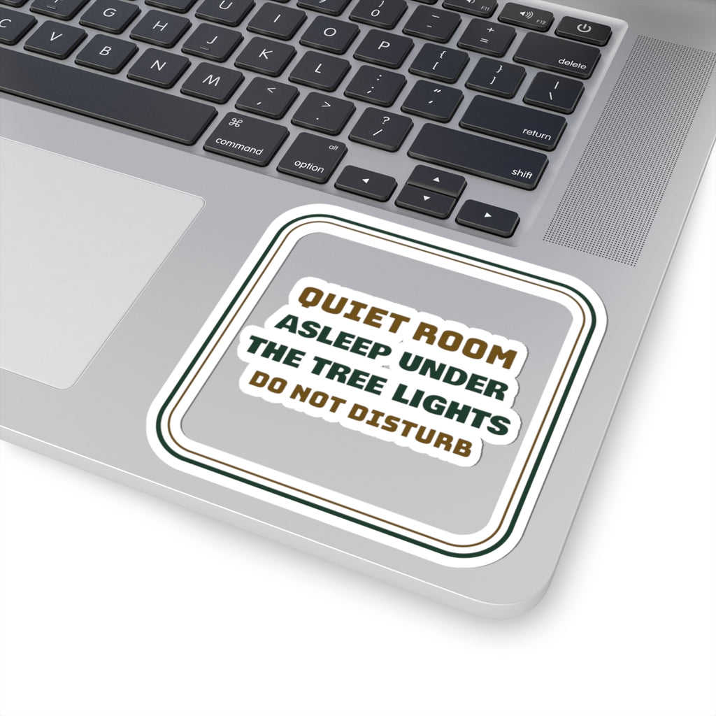 Introvert Christmas Sticker Asleep Under The Tree Lights Do Not Disturb