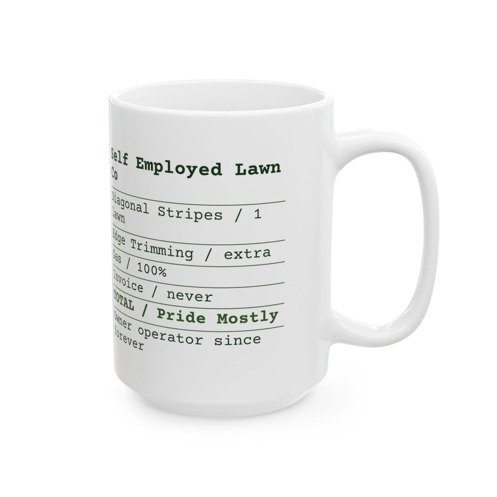Funny Lawn Dad Coffee Mug Lawn Service Invoice For Dad
