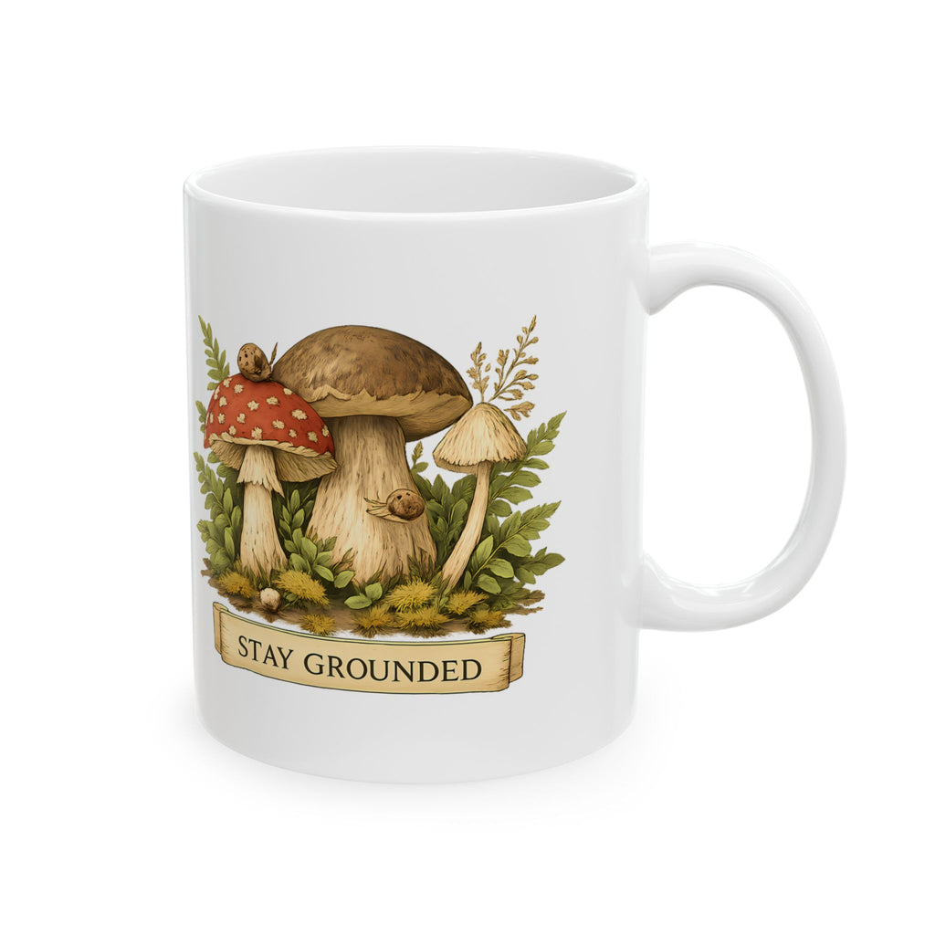 Funny Mushroom Mug Stay Grounded For Coffee Lovers