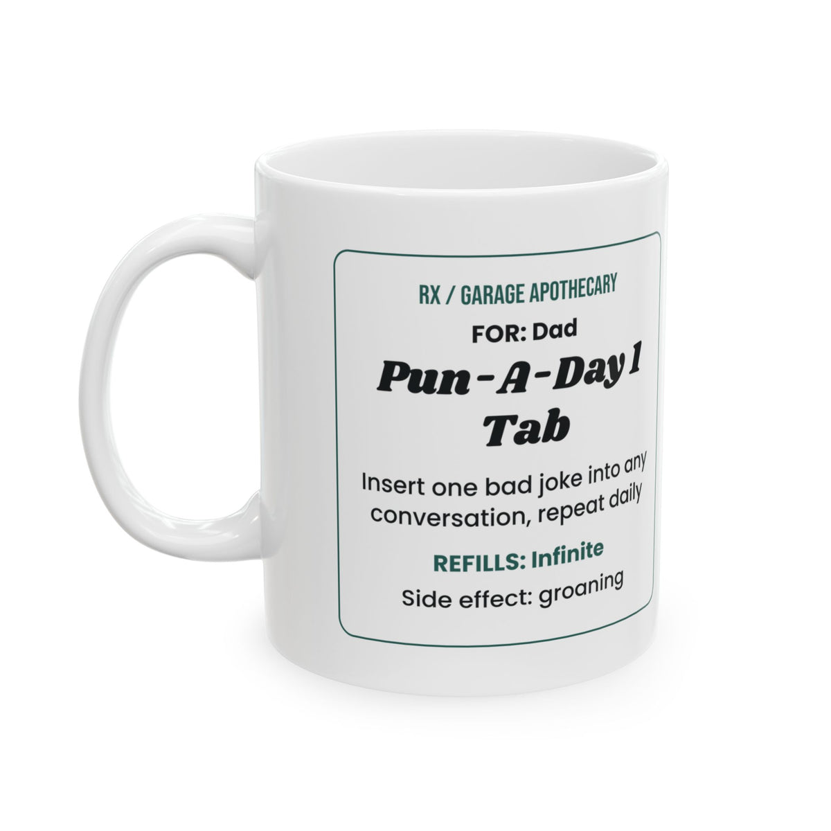 Funny Dad Garage Apothecary Prescription Coffee Mug For Dad