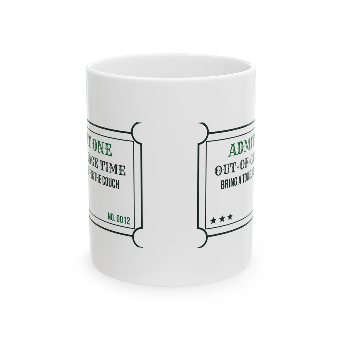 Funny Bird Owner Coffee Mug Admit One Out Of Cage Time Bring A Towel
