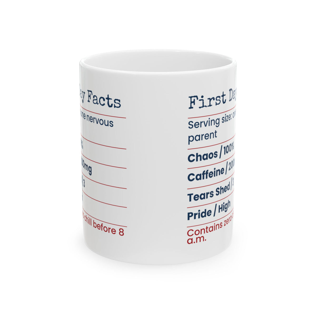 First Day Facts Zero Chill Funny Mug