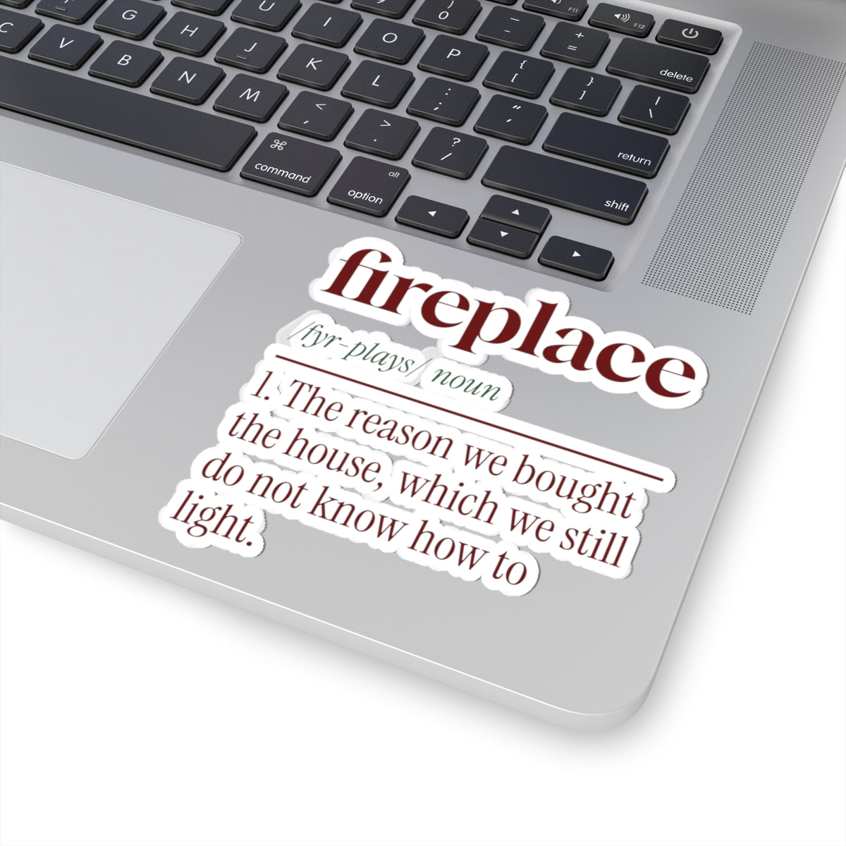 Funny New Home Christmas Sticker Fireplace Dictionary Definition