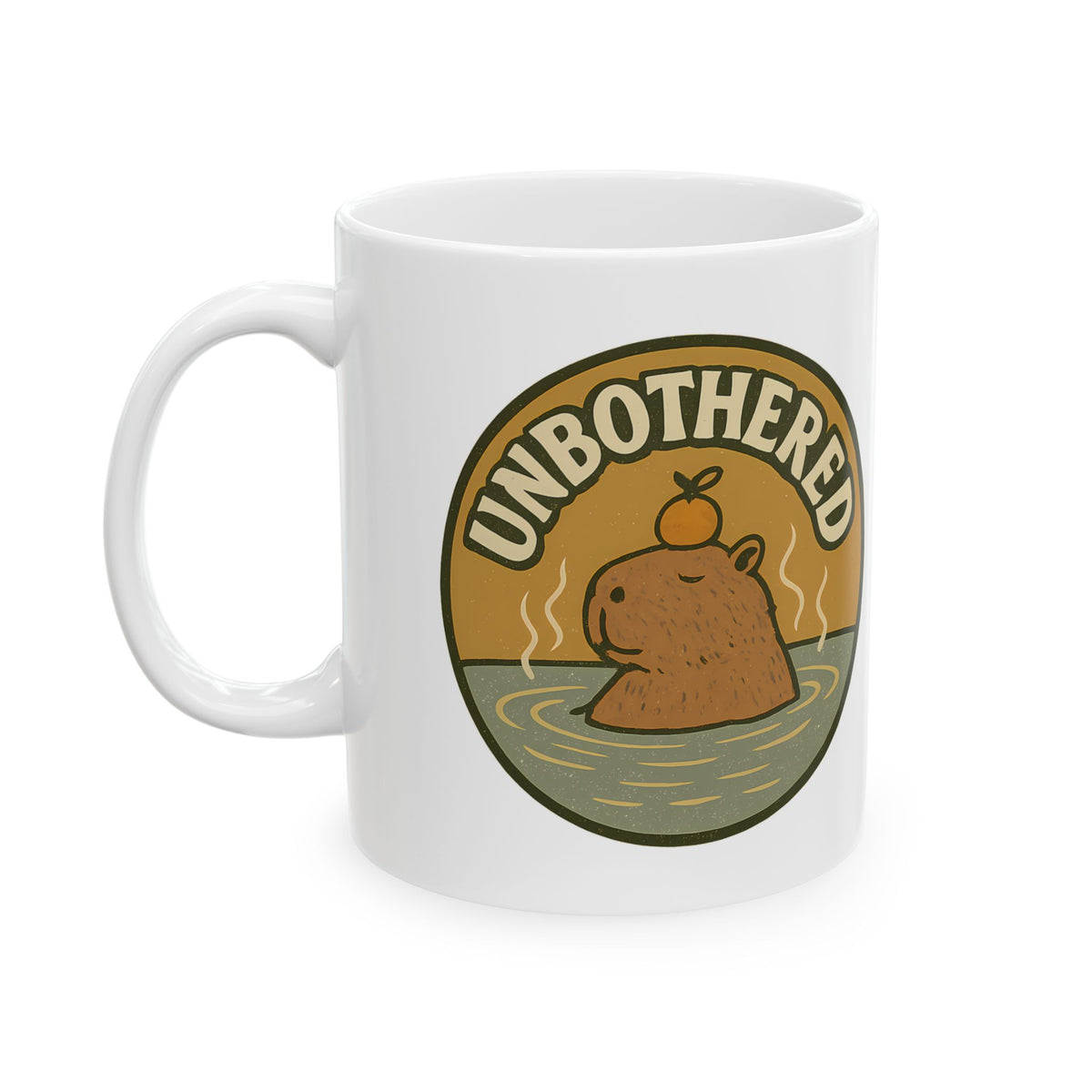 Funny Unbothered Capybara Hot Spring Chill Animal Coffee Mug