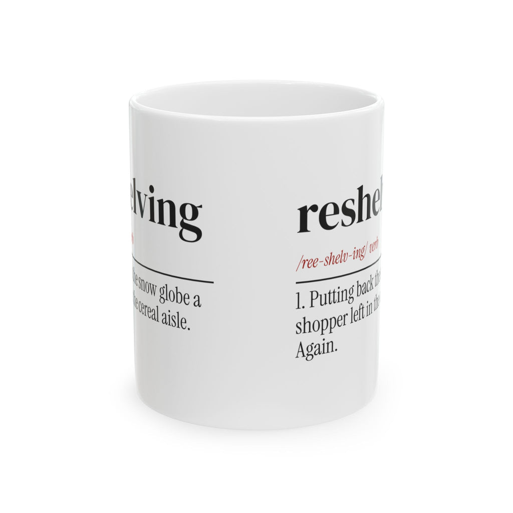Funny Christmas Coffee Mug Reshelving Dictionary Retail Worker