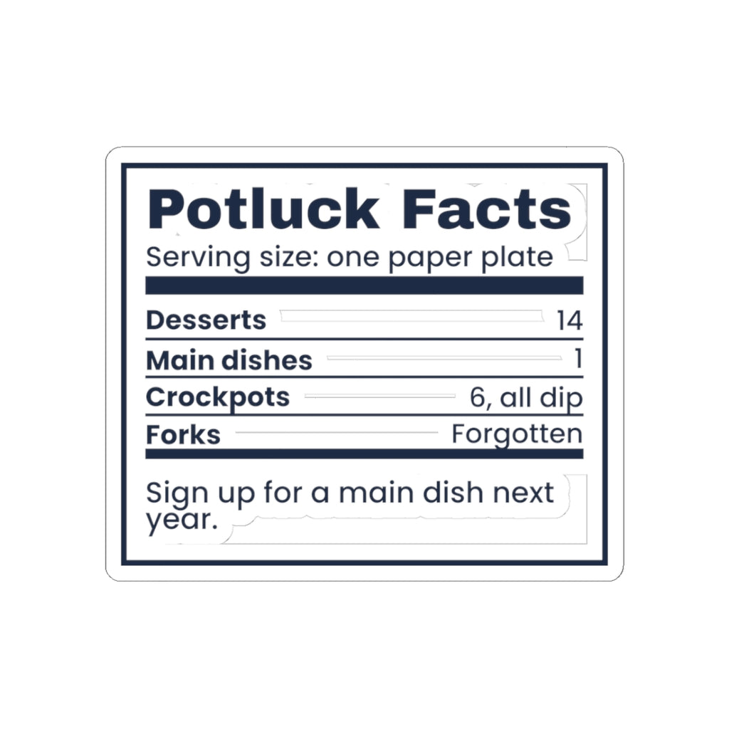 Funny Office Christmas Potluck Sticker Potluck Nutrition Facts