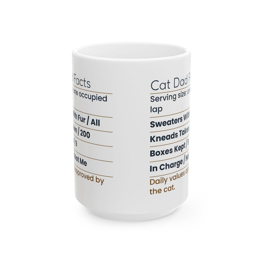Funny Cat Dad Coffee Mug Cat Dad Facts Label For Cat Lovers