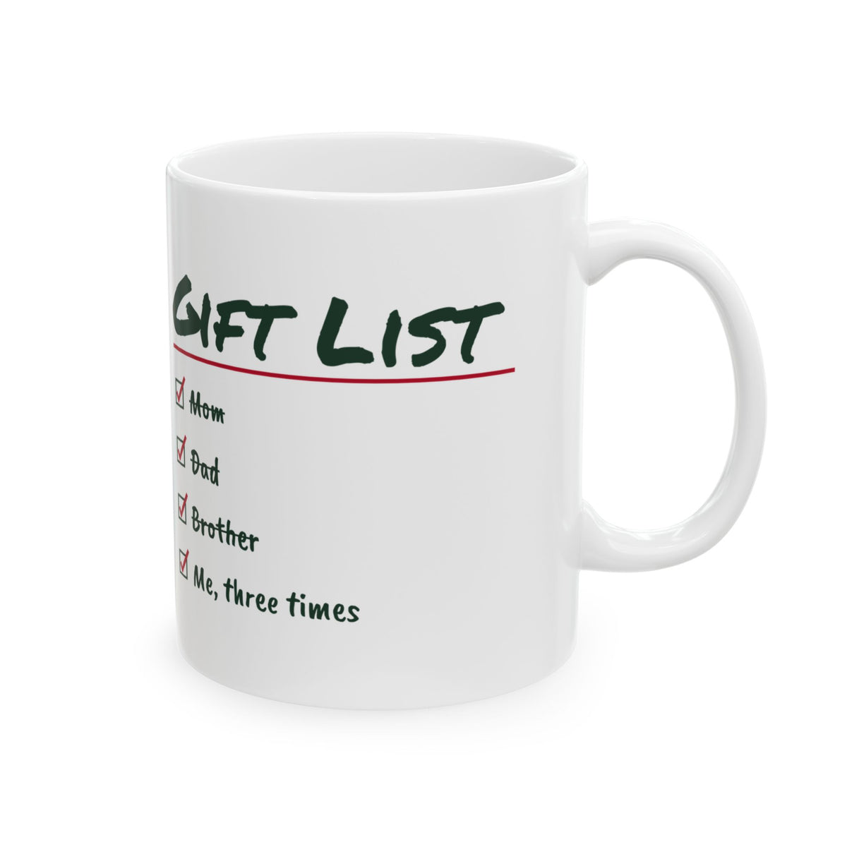 Funny Christmas Coffee Mug Present List Me Three Times Checklist