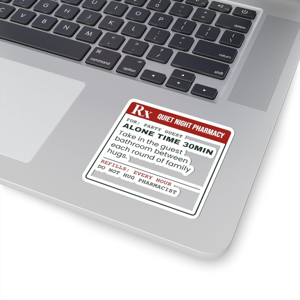 Funny Introvert Christmas Sticker Alone Time Prescription Label