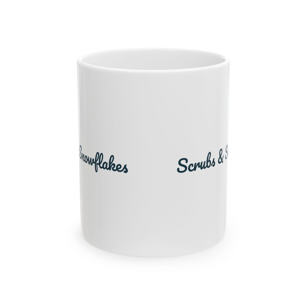 Christmas Nurse Coffee Mug Scrubs And Snowflakes For Nurses