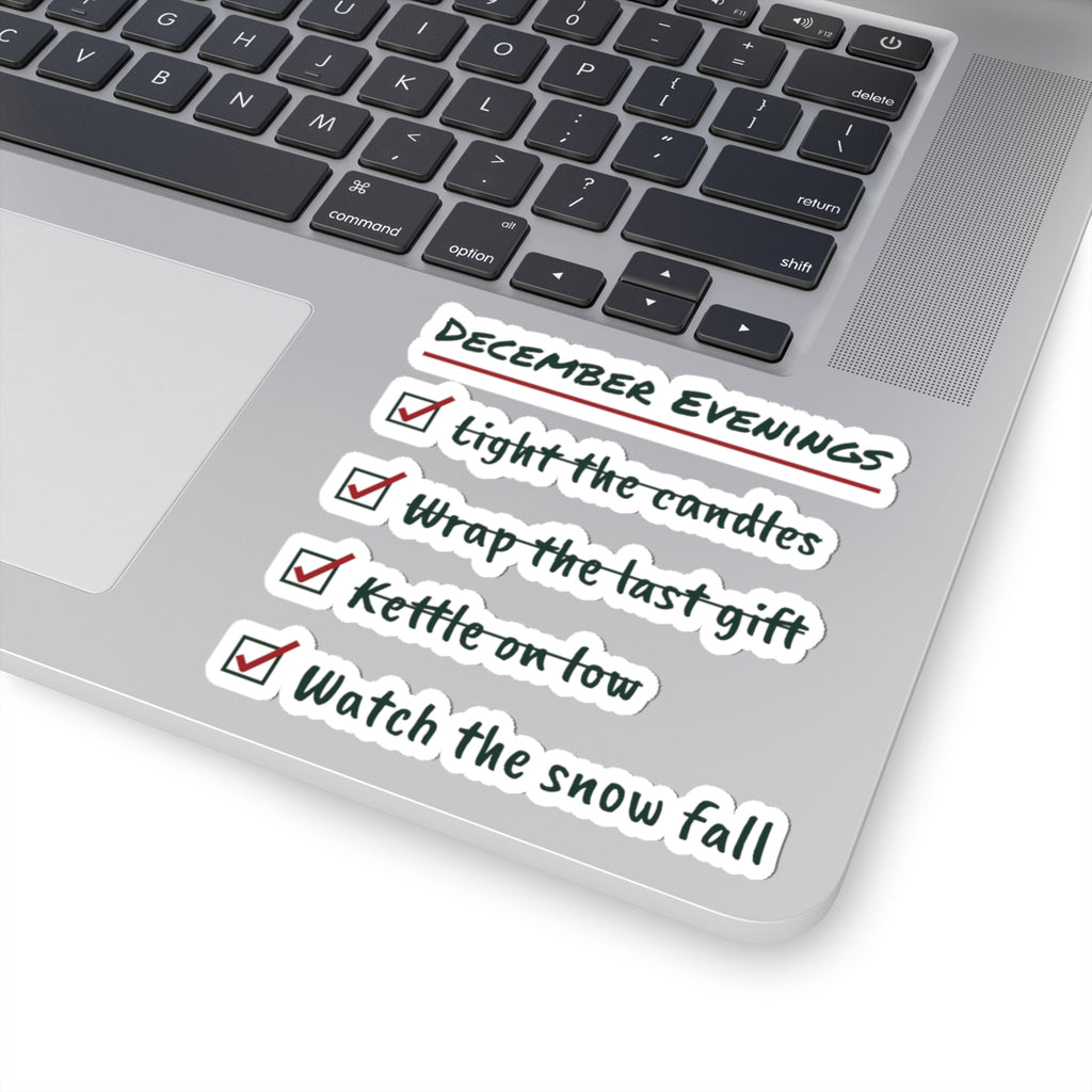 Christmas Sticker December Evenings Checklist Cozy Winter Cup
