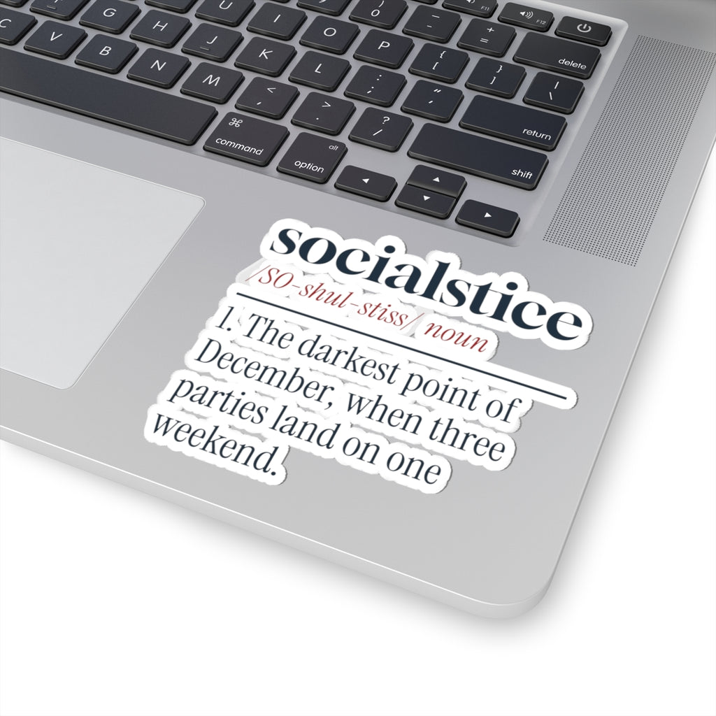Funny Introvert Christmas Sticker Socialstice Definition