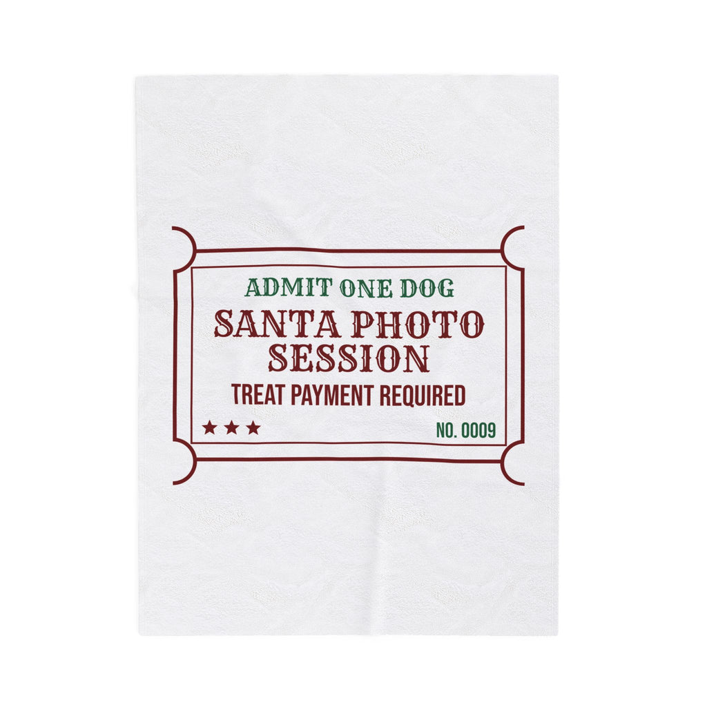 Funny Dog Christmas Throw Blanket Santa Photo Session Treats Required
