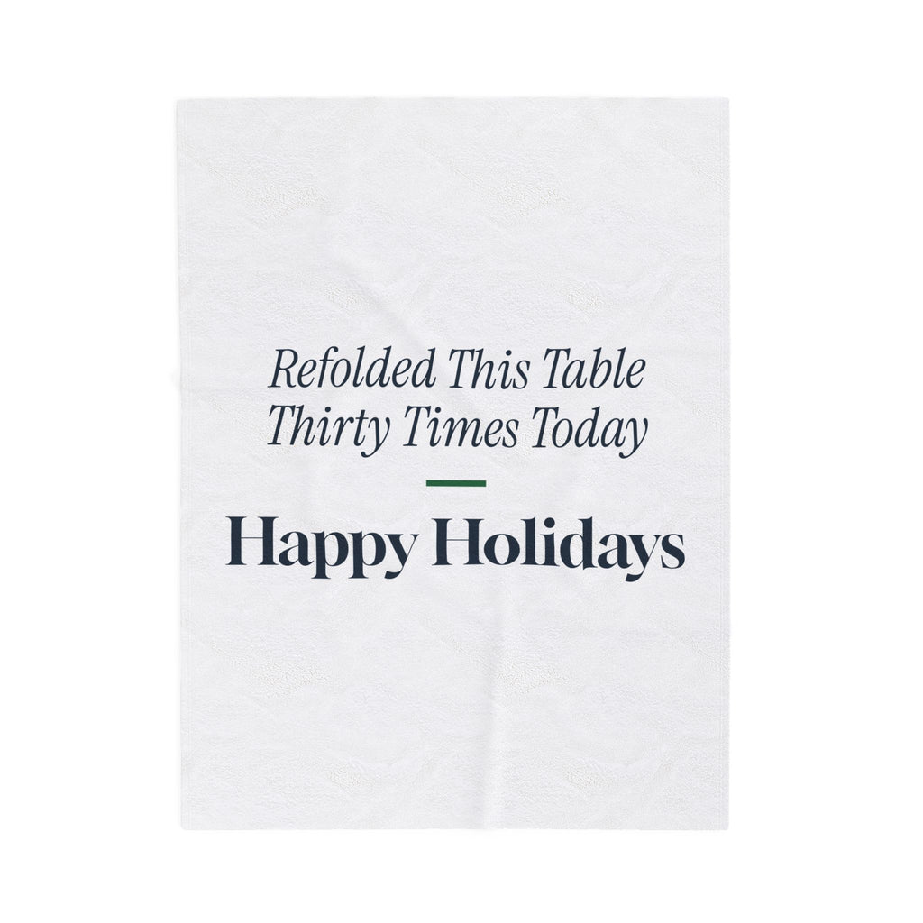 Funny Christmas Retail Throw Blanket Refolded This Table Thirty Times