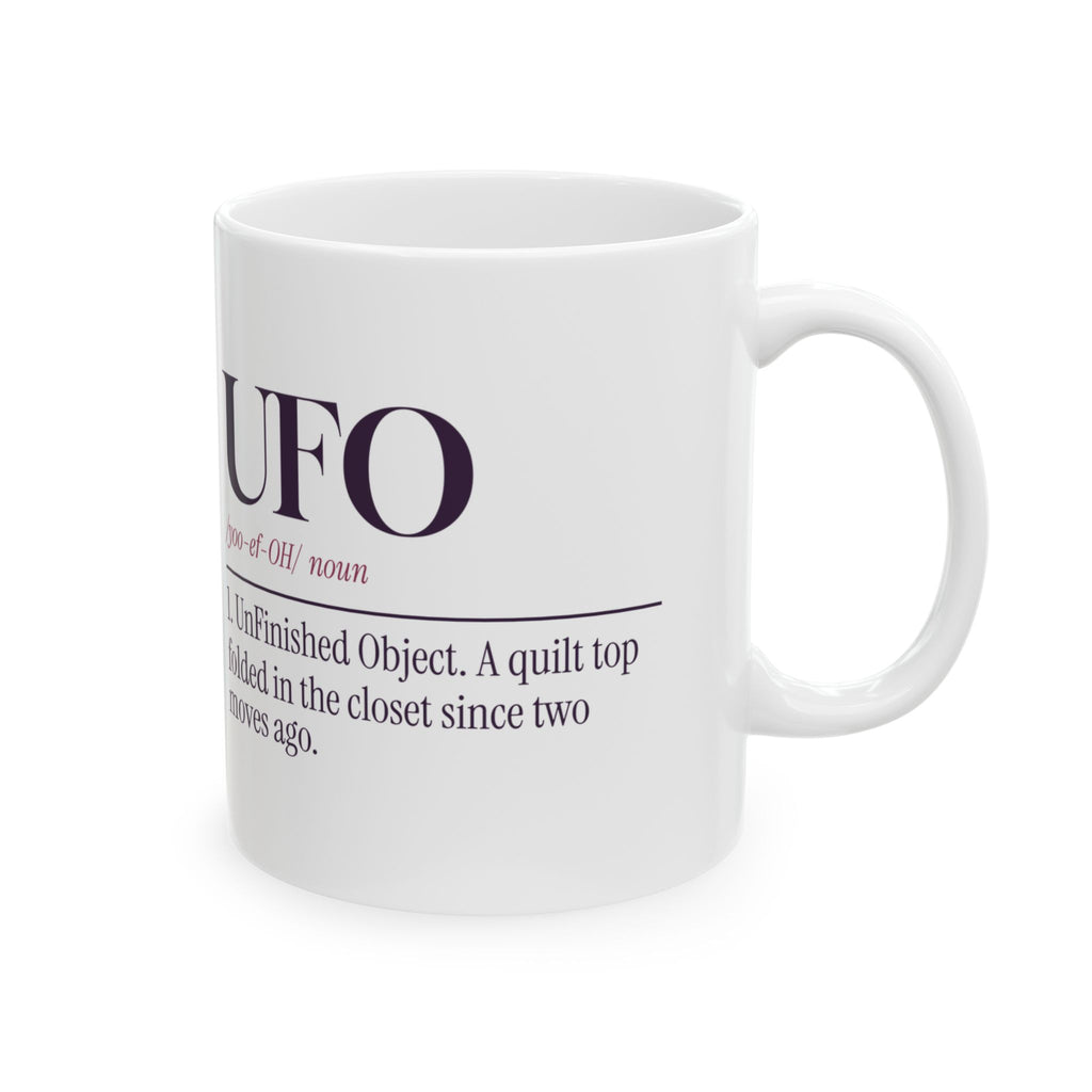 Funny Quilting Coffee Mug UFO Unfinished Object Dictionary For Quilters