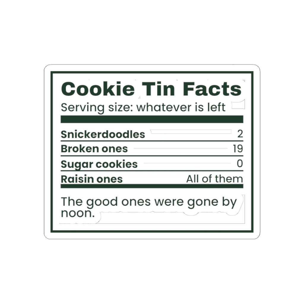 Funny Christmas Cookie Sticker Cookie Tin Nutrition Facts