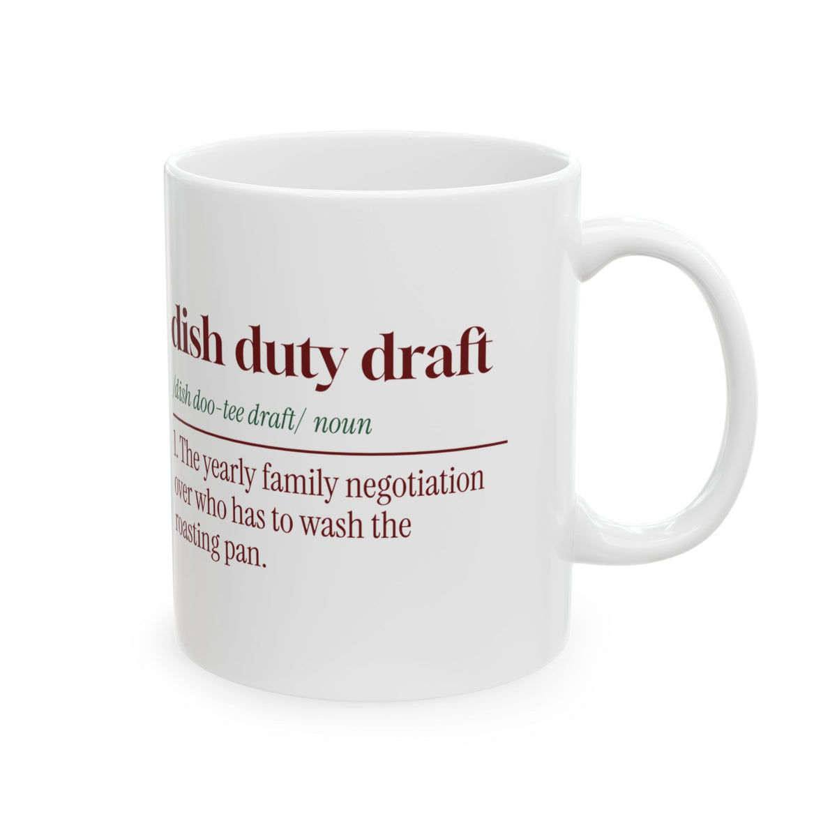 Funny Family Christmas Coffee Mug Dish Duty Draft Definition