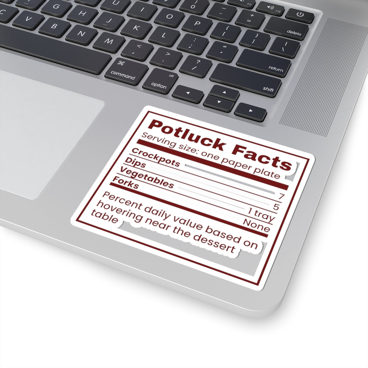 Funny Office Christmas Sticker Potluck Facts Forks None For Coworkers
