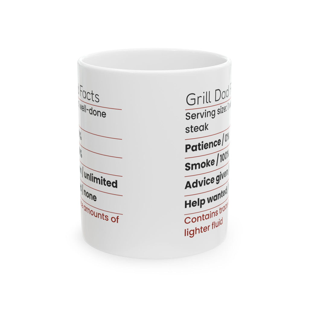 Grill Dad Nutrition Facts Coffee Mug Funny Label For Dad