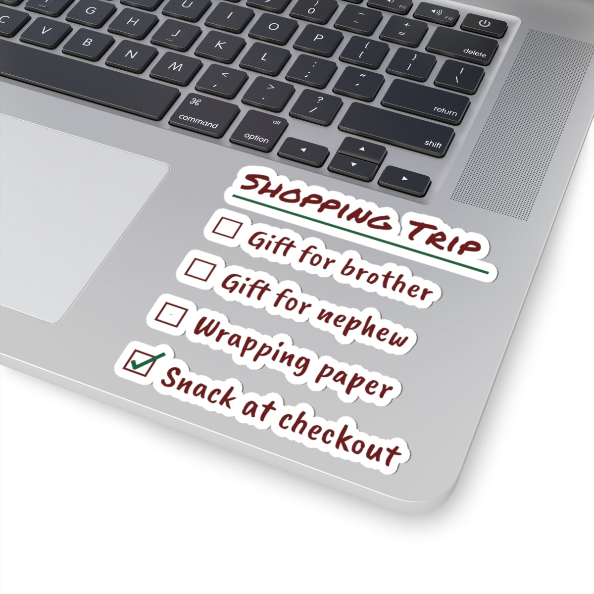 Funny Christmas Shopping Sticker Gifts Bought Zero Checklist