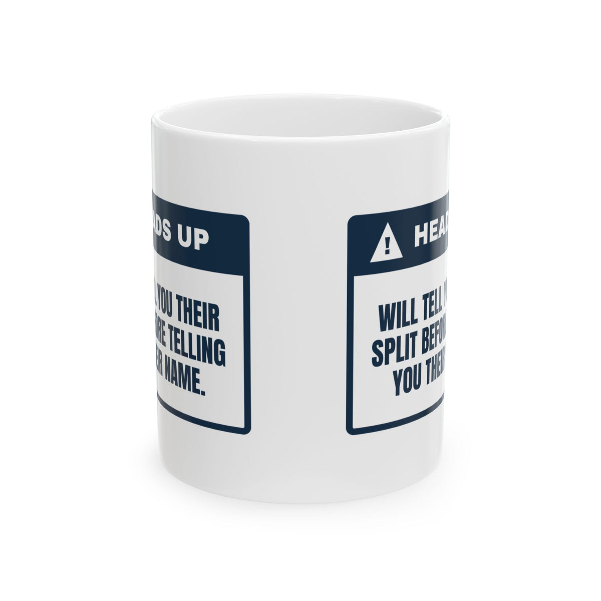 Funny Track Coffee Mug Tells You Their Split Before Their Name