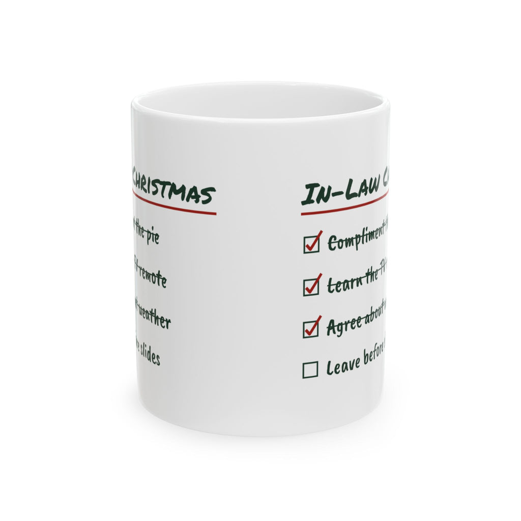 Funny In-Laws Christmas Coffee Mug In-Law Christmas Checklist