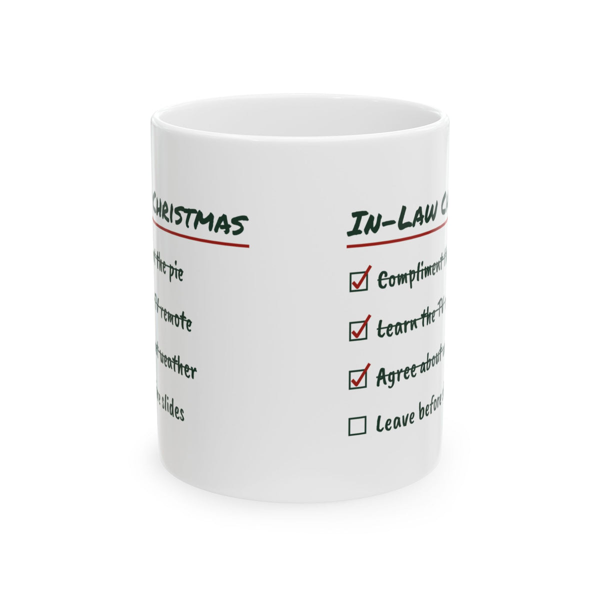 Funny In-Laws Christmas Coffee Mug In-Law Christmas Checklist