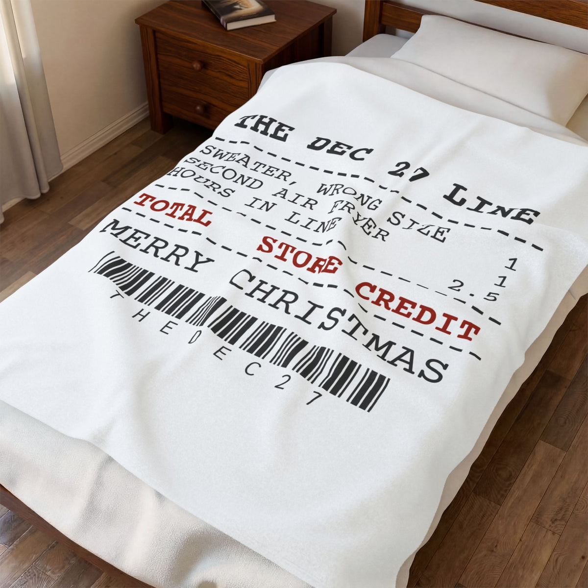 Funny Christmas Throw Blanket Exchange Desk Receipt Store Credit